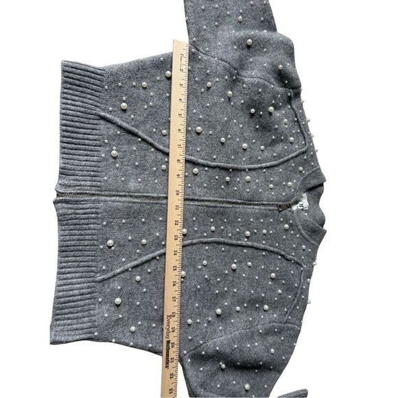 EDIT by Jason Wu Full Zip Sweater Jacket size L Pearl Embellished - Picture 5 of 9